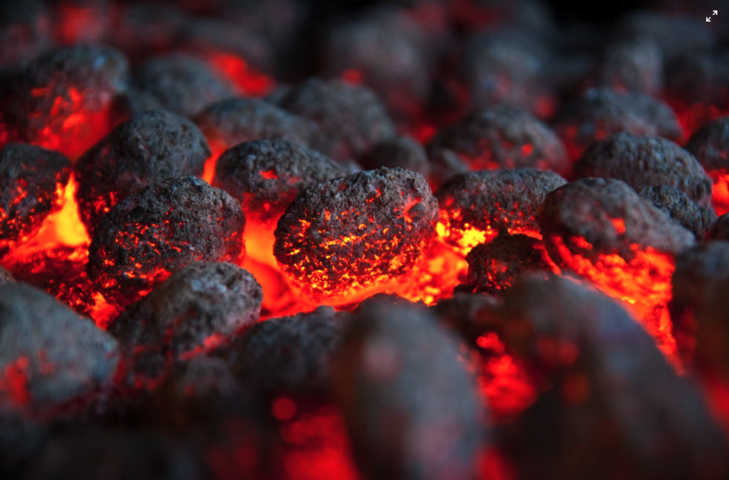 red hot coals